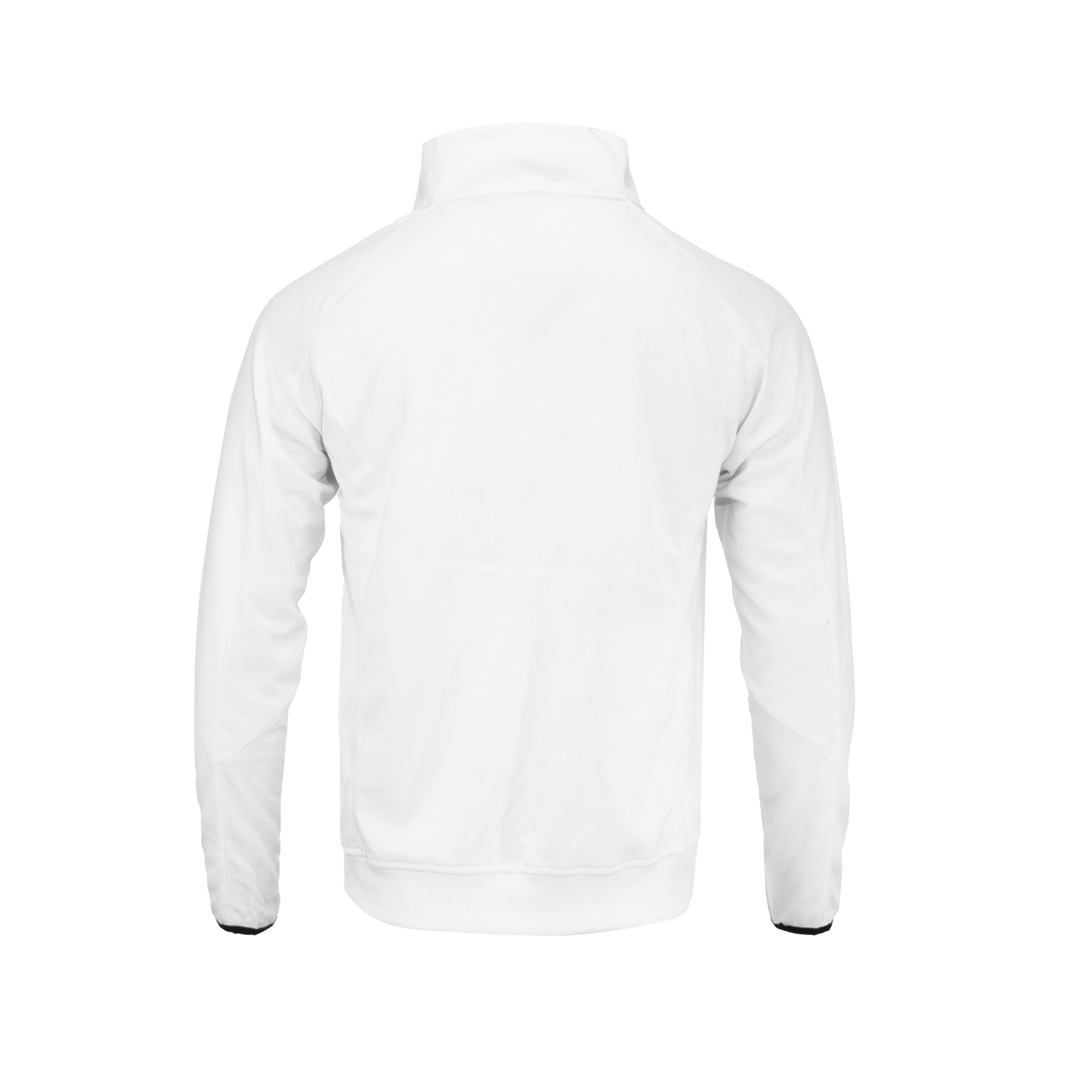 Back view of the Men's Versa UltraTech Fleece Set jacket, showcasing its stylish design and premium white fleece fabric.